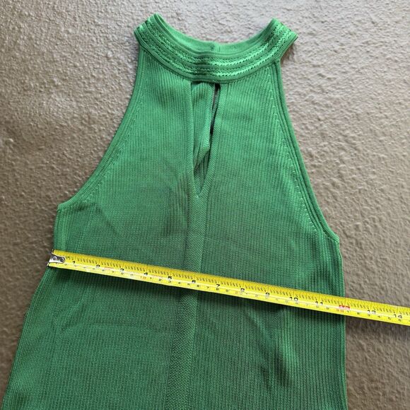 WHBM White House black market braided halter top green knit size S - Picture 5 of 13